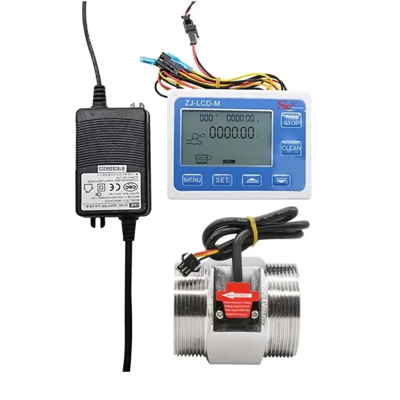 SEA Dijiang ZJ-LCD-M Water Flow Meter Controller DN50-S Stainless Steel Turbine Flow Sensor with Digital Display Rate