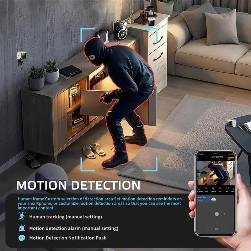 Voltvibe-Wireless Wifi Camera 4K High-Definition Night Vision Security Monitoring Outdoor Sports Small Camera