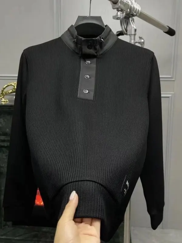 

Мужская модная универсальная легкая толстовка с воротником-стойкой, вязаная, в стиле пэчворк, из полиэфирного волокна