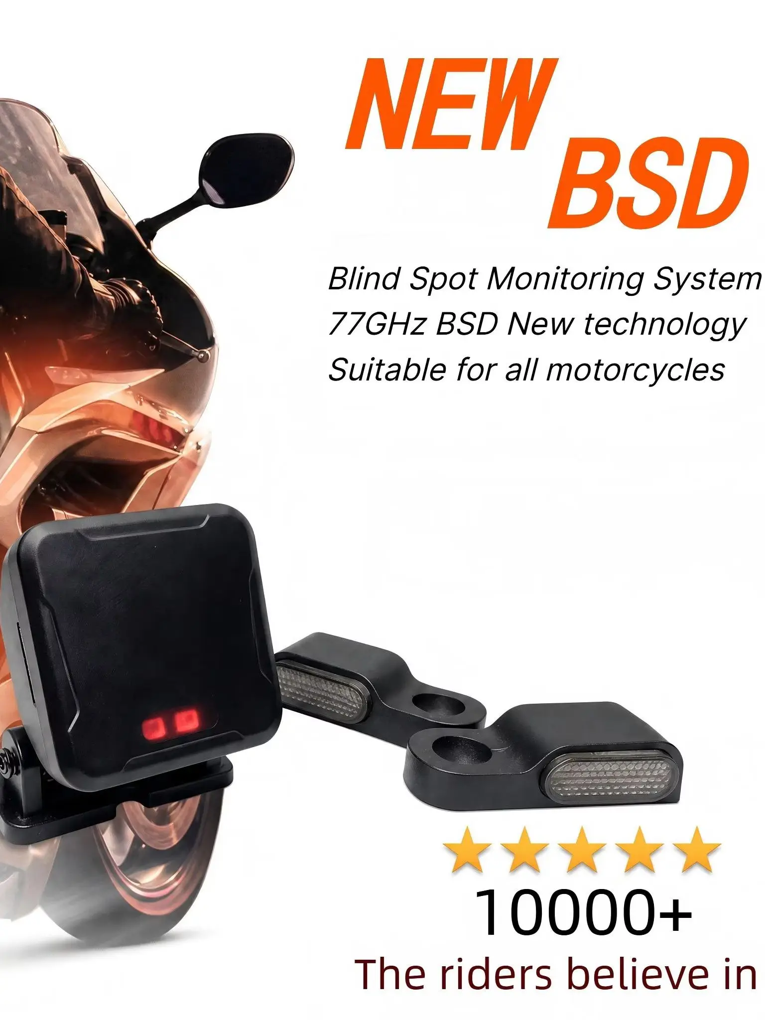 Zestaw bezpieczeństwa motocyklowego BSD Radarowy monitor martwego pola i alarm zmiany pasa jazdy Wodoodporny system ostrzegawczy IP67 Akcesoria motocyklowe — 2