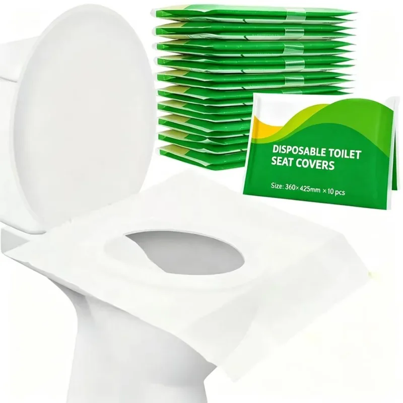 Disposable Toilet Seat Covers, Individually Wrapped, Portable for Travel Hotel Camping, Waterproof Large Size