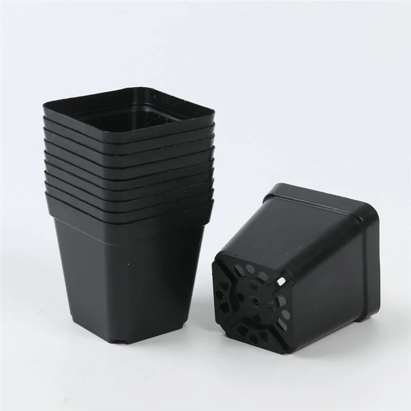 【Fast Delivery】Square Seedling Pots Flexible Plastic Seedling Pots Are For Plants And Succulents In Square Pots Black (100PCS)