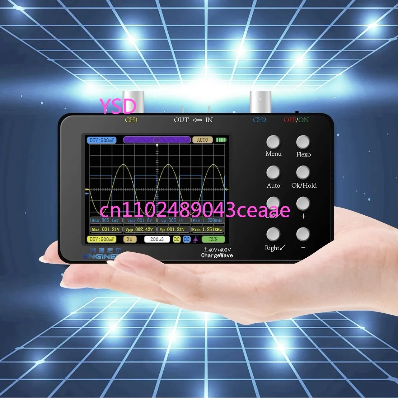 SCO2 قناة مزدوجة محمولة مع معدل أخذ العينات 50 متر 10 متر عرض النطاق الترددي التناظري القياس الحالي لإصلاح الهاتف المحمول