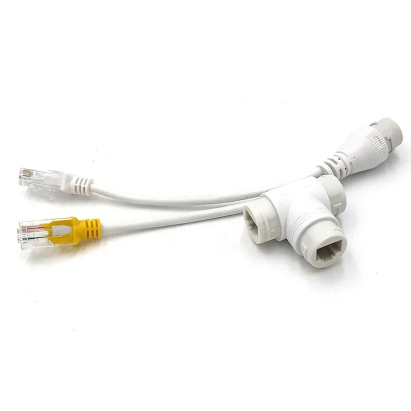 Poe Splitter 2-In-1 Netwerk Bekabeling Connector Drieweg Rj45 Connector Voor Beveiliging Camera Installatie Transmissie