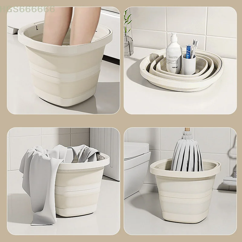 

Large-Capacity Folding Water Bucket Multi-Functional Thickened Handheld Plastic Bucket for Outdoor Fishing And Household Use
