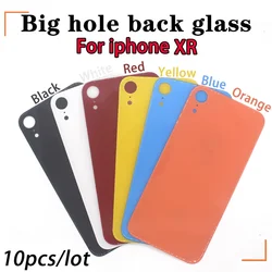 10 sztuk/partia dla iPhone 8 8Plus XS Max XR tylna szklana SE2 SE3 oryginalna kolorowa tylna obudowa z dużym otworem