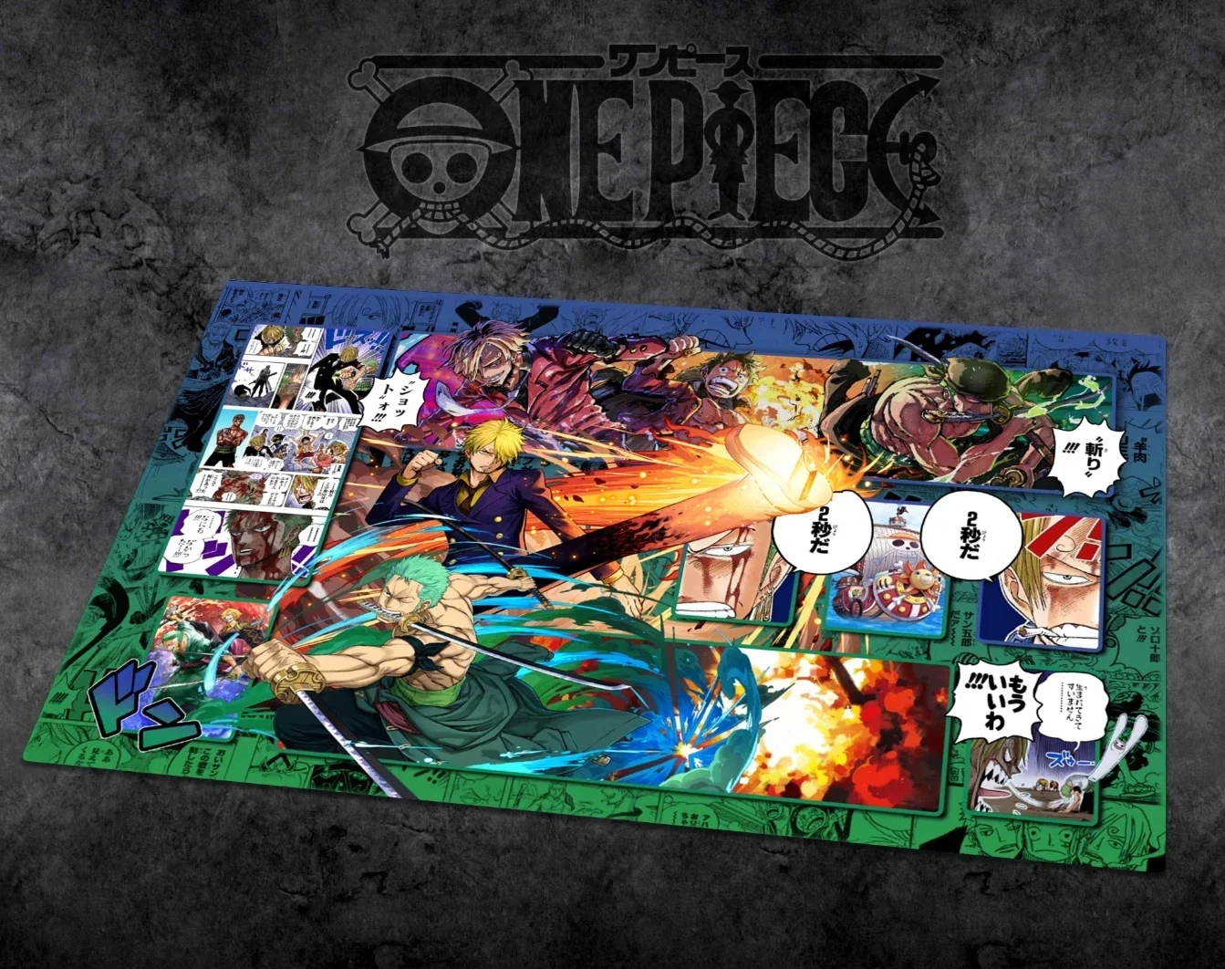 OPCG One Piece Dedicated GAME Card Playmat Battle Against Rebecca Roronoa Zoro Trafalgar Law Seria komiksów Zabawki Prezenty 60 * 35 cm