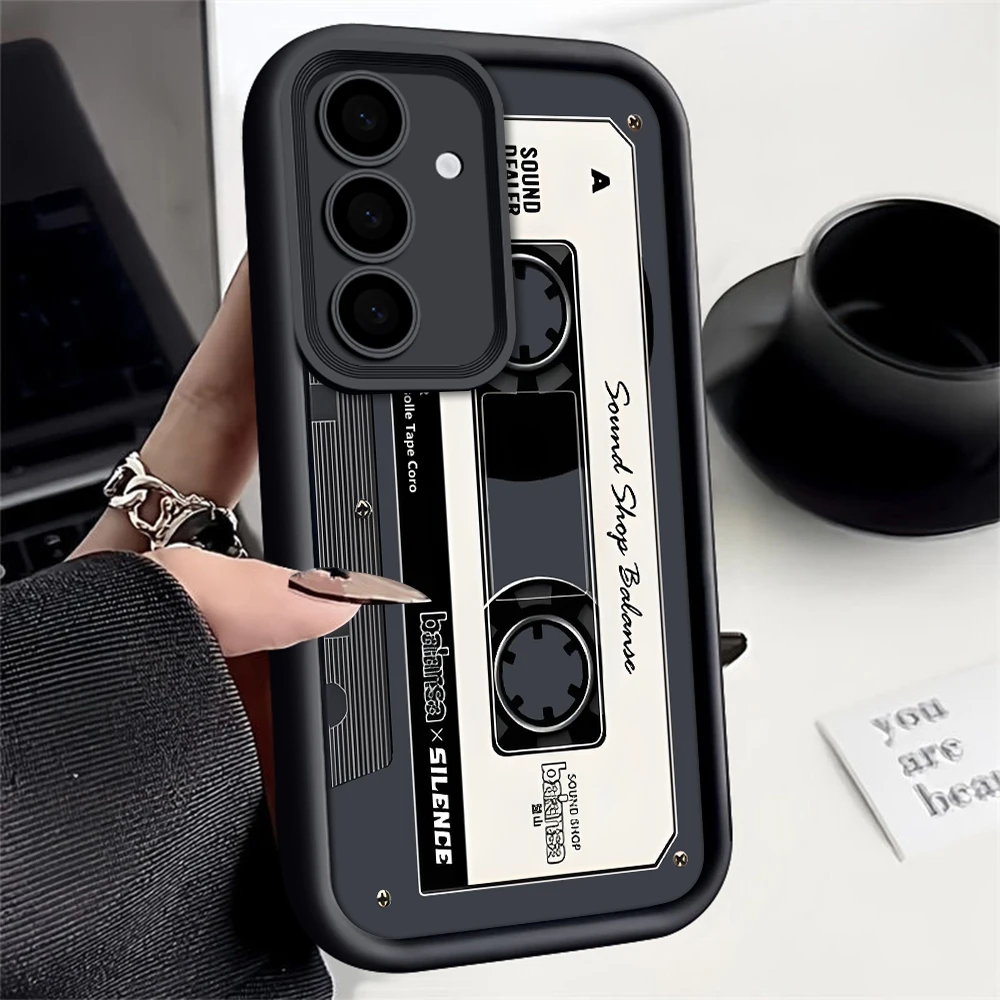 Phone Case For Samsung Galaxy A35 A15 A25 A55 S25 S22 S21 S24 S20 S23 FE Note 20 Plus Ultra Nostalgia Tape Silica gel Soft Cover