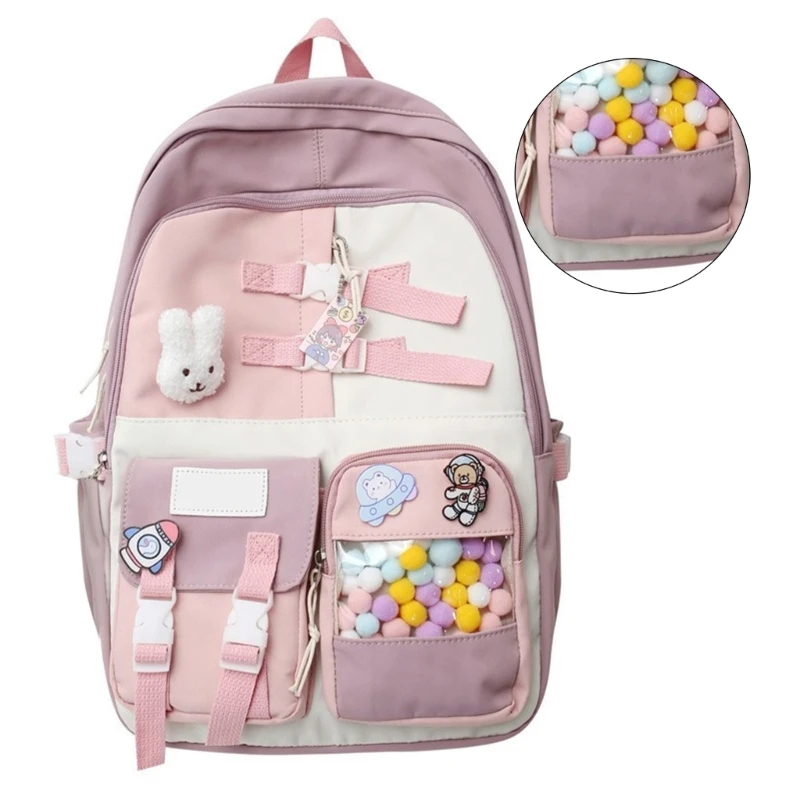 Zaino per adolescenti adulti per scuola i viaggi Zaino alla in nylon colorato Harajuku Borsa per libri per studenti