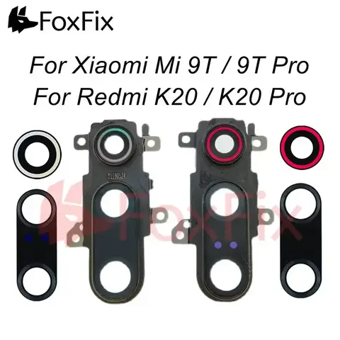 Rear Camera Lens Glass For Xiaomi Mi 9T Pro Redmi K20 Pro Back Camera Lens Glass With Frame Holder Bezel Replacement Parts