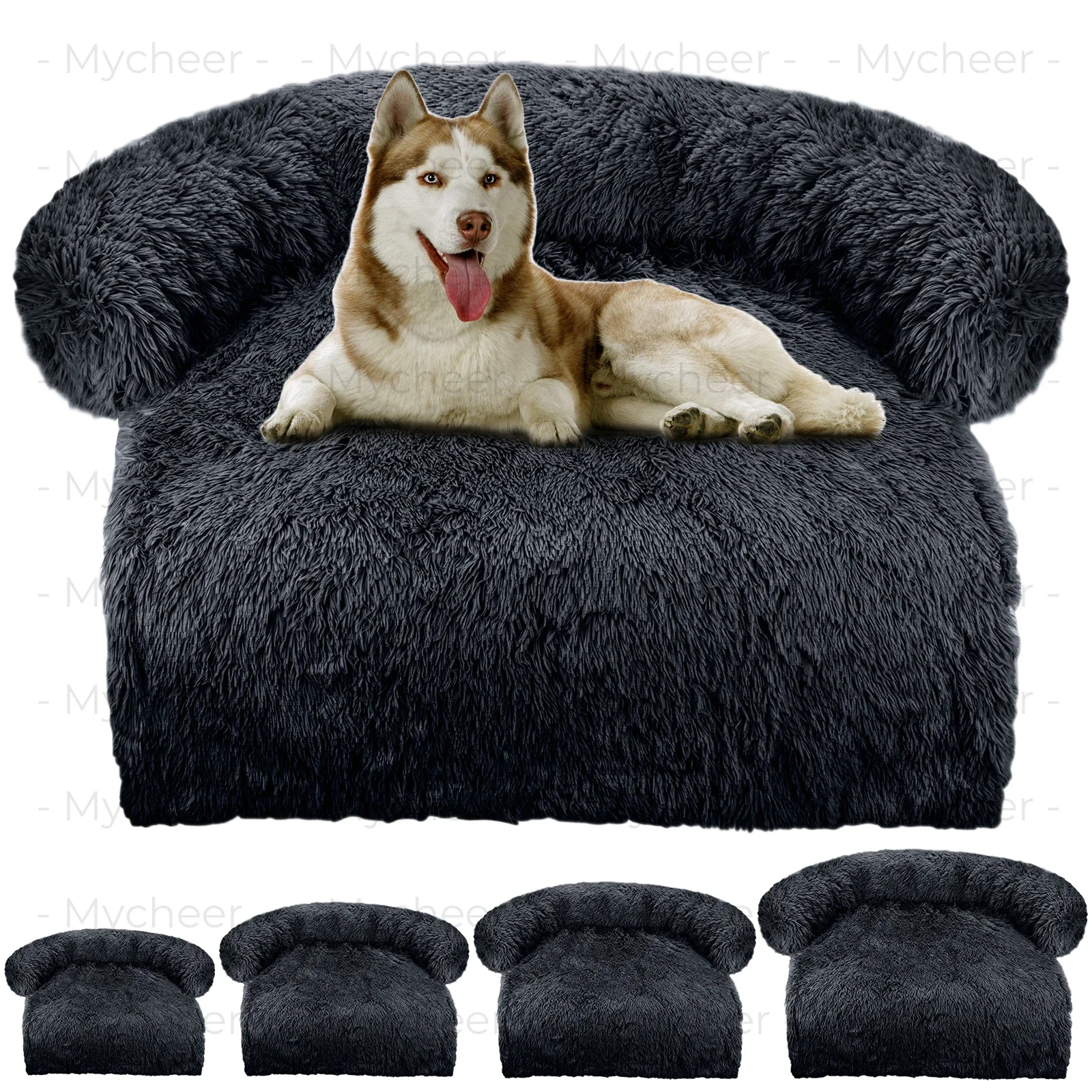 Large Dog Bed Sofa Fluffy Dogs Pet House Sofa Mat Long Plush Warm Kennel Pet Cat Puppy Cushion Washable Blanket Sofa Cover Puppy