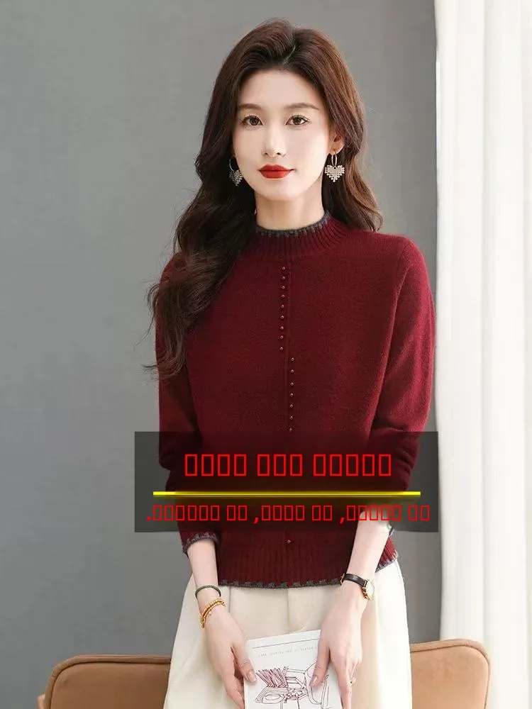 

Thiened вязаный шерстяной свитер женский свободный одяг осень-зима Новое поступление с высоким воротником Ne Boting irt