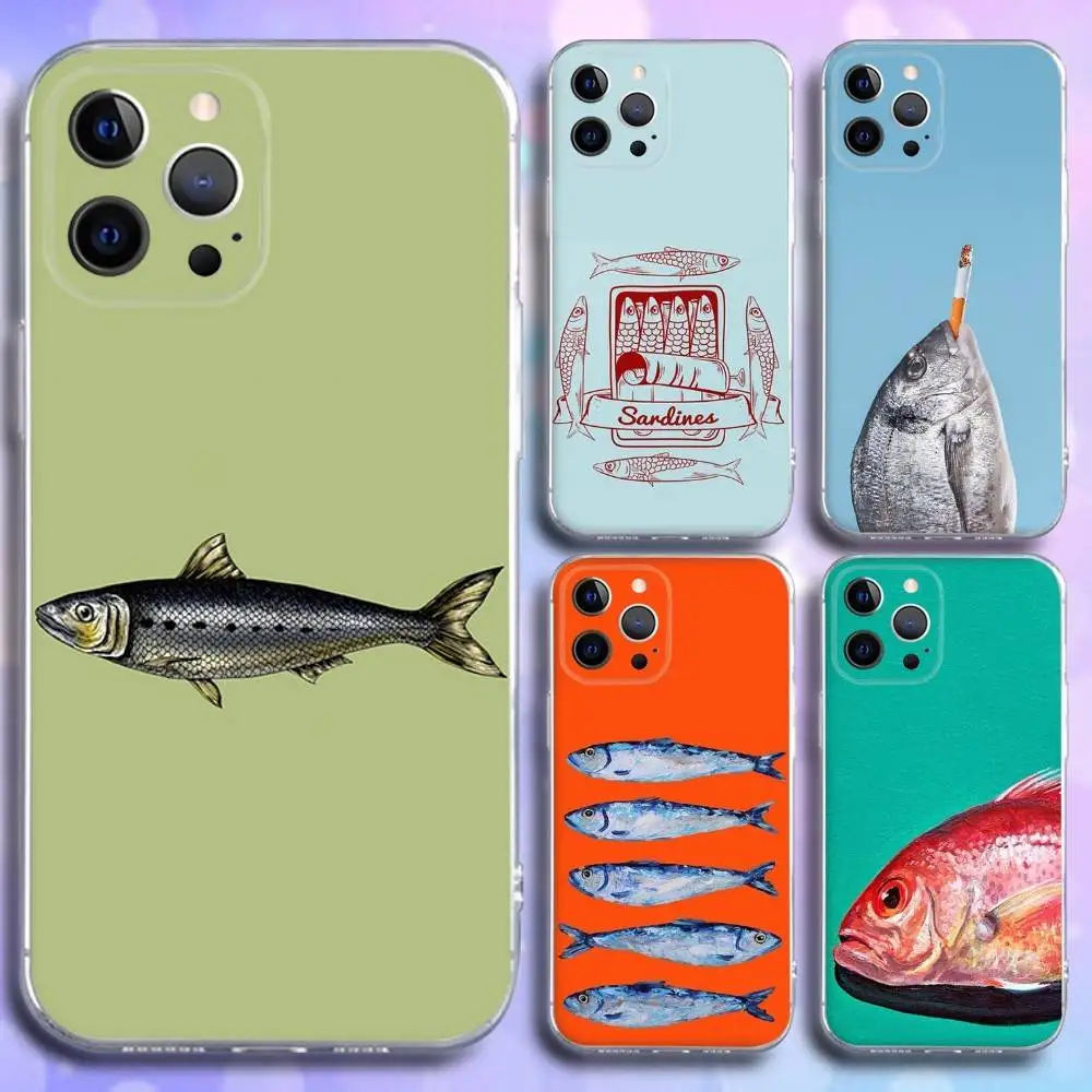 

S-Sardines Phone Case For iPhone 17,16,15,14,13,12,11 Pro,Max,Plus,X,XS,XR,SE4,E Mini Transparent Soft Cover