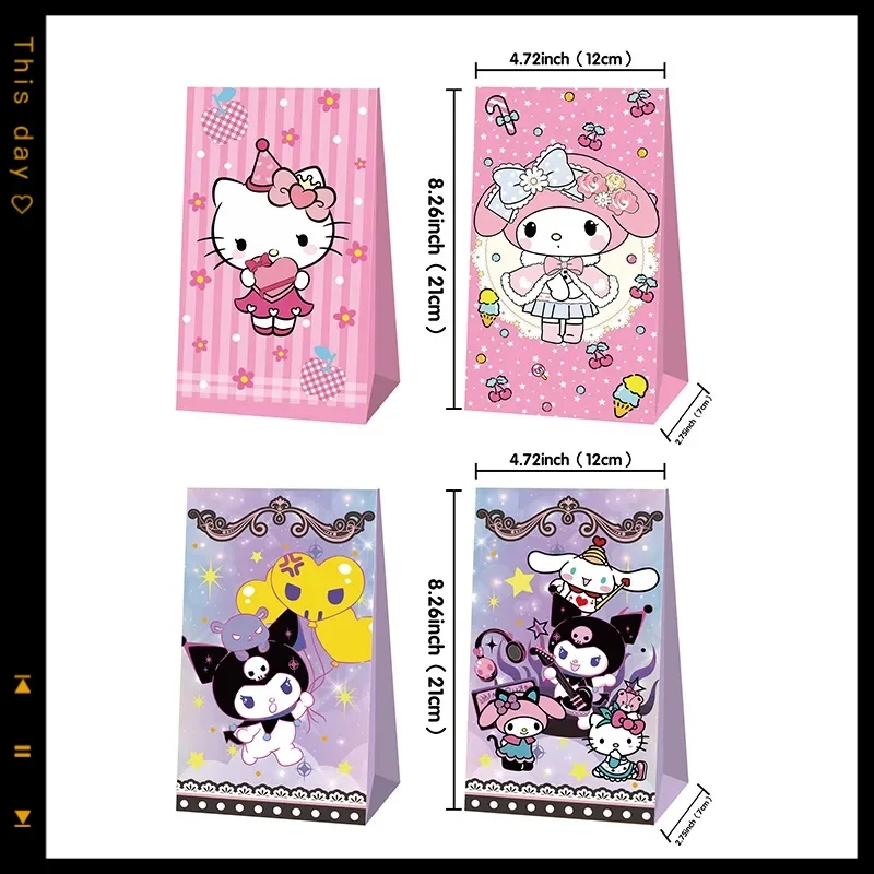 

Kawaii hello kitty paper bag portable Sanrio cute anime peripheral birthday party candy bag decorative Christmas storage bag