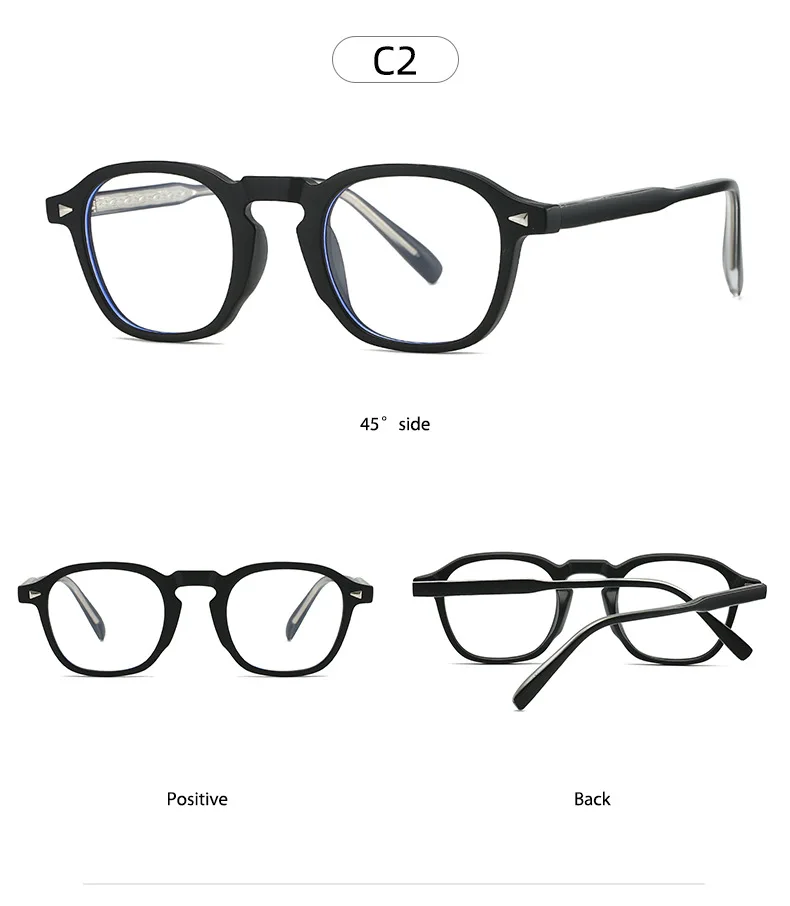 Premium Anti-Blaulicht-Brille für Männer und Frauen Retro Dicker Quadratischer Rahmen TR90 Leichtgewichtige Computerbrille Modische Brillen – Detail 14