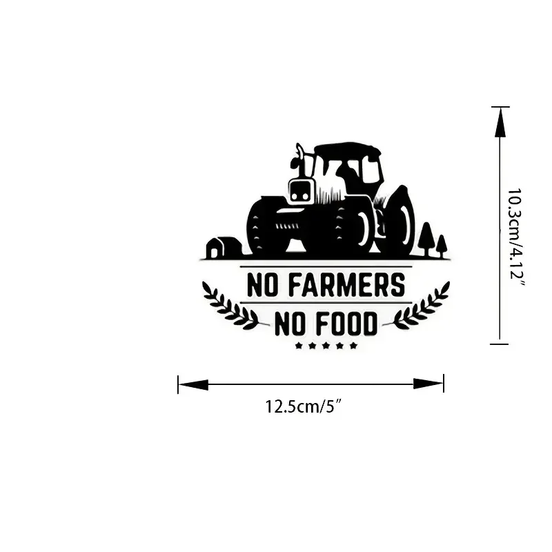 Support Farmers Outfit No Farmers No Food Bumper Sticker Vinyl Decal