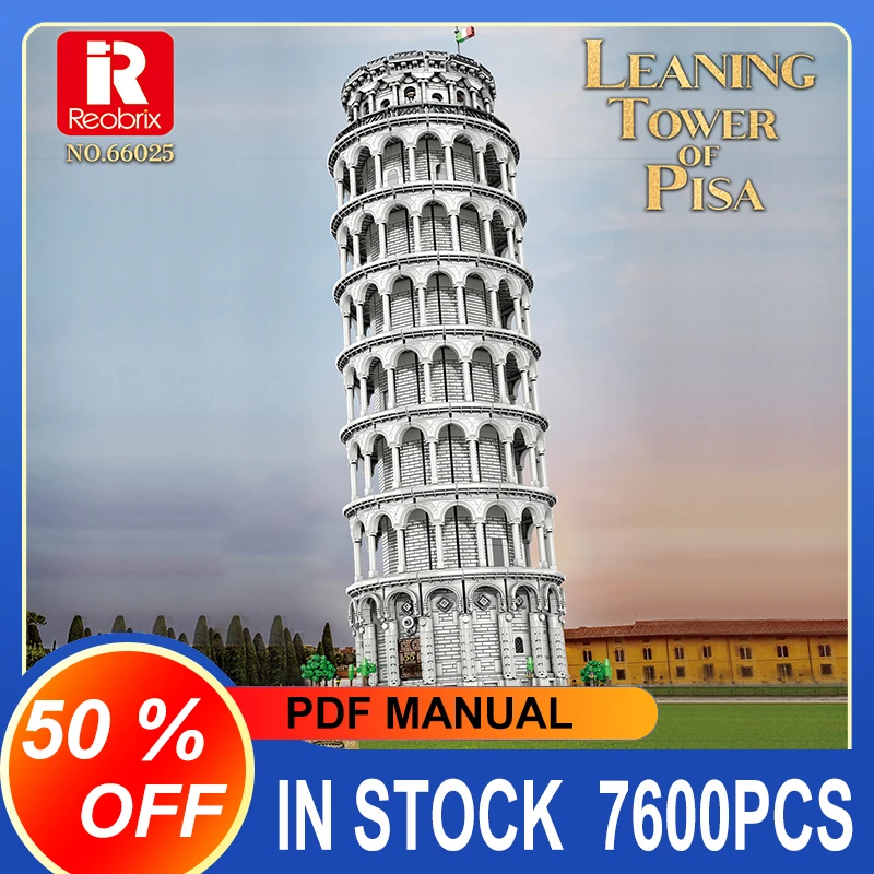 

New 66025 7652pcs MOC Leaning Tower of Pisa Building Blocks Assembling Construction Bricks Model Toys for Children Gift Set