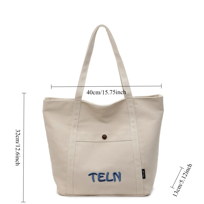 حقيبة كتف ذات سعة كبيرة على الطراز الكوري حقيبة حمل مريحة ومتعددة الاستخدامات حقيبة تخزين نسائية عصرية من القماش للتنقل