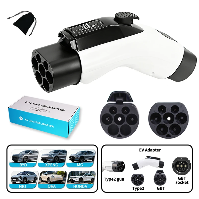 

Адаптер Type2 к GBT EV Разъем зарядного устройства для электромобиля для зарядного устройства 16A/32A Type2 на 1/3-фазный адаптер GBT для электромобиля