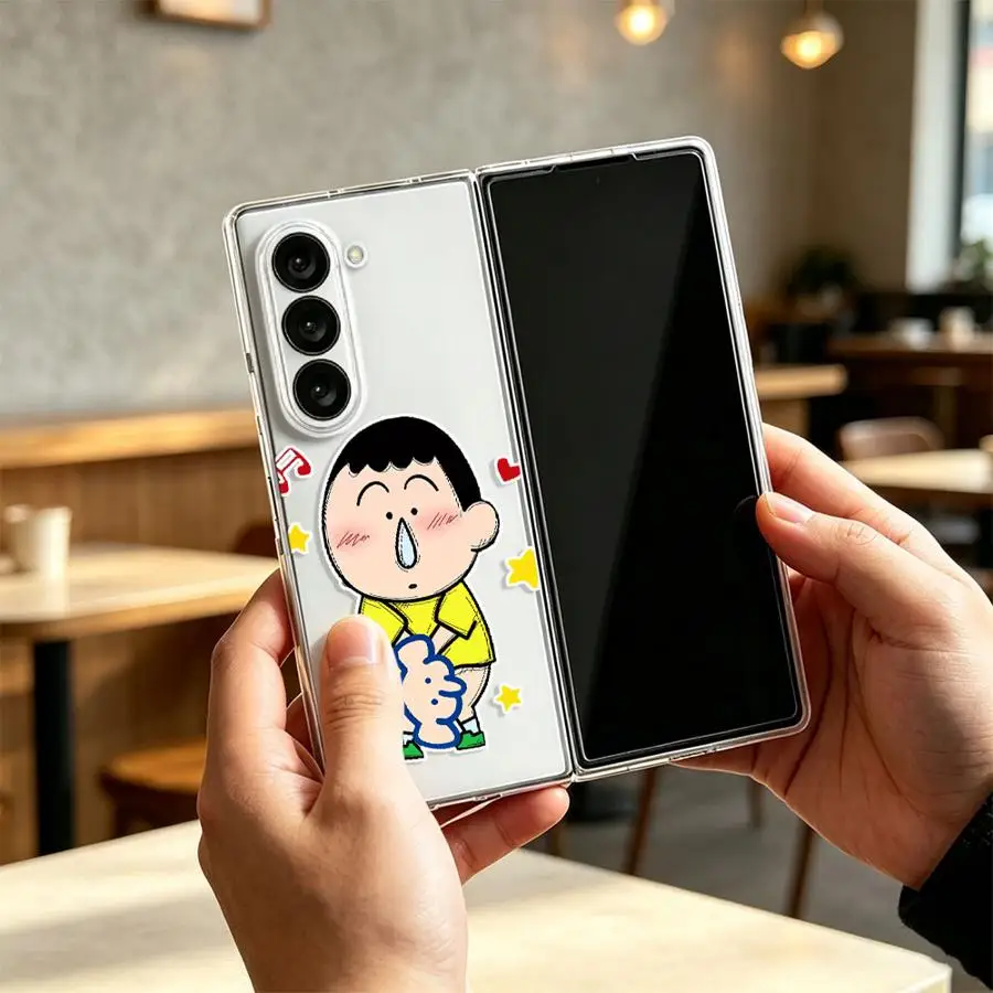 Back Phone Cover Case for Samsung Galaxy Z Fold 8 Ultra Z Fold 7 6 5 4 3 ZFold6 ZFold3 ZFold7 ZFold4 ZFold5 Friend Shin-Chans