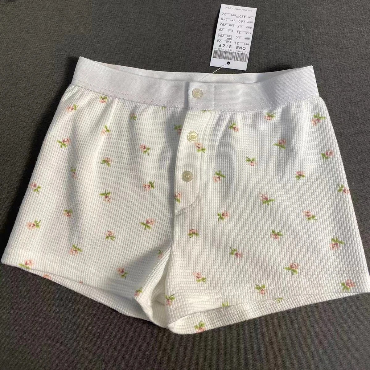 Floral Sweet Camis Shorts 2 Pieces Sets Women Summer Cute Crop Top Waffle Shorts Two Piece Set Girls Y2K Soft Home Pajama 2025