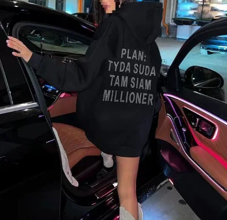 Alphabet Decorative Hoodie Women's Clothing Fashion Women's Sweatshirt Clothing Blazer Casual Hoodie Daily Wear Moletom Y2k Top