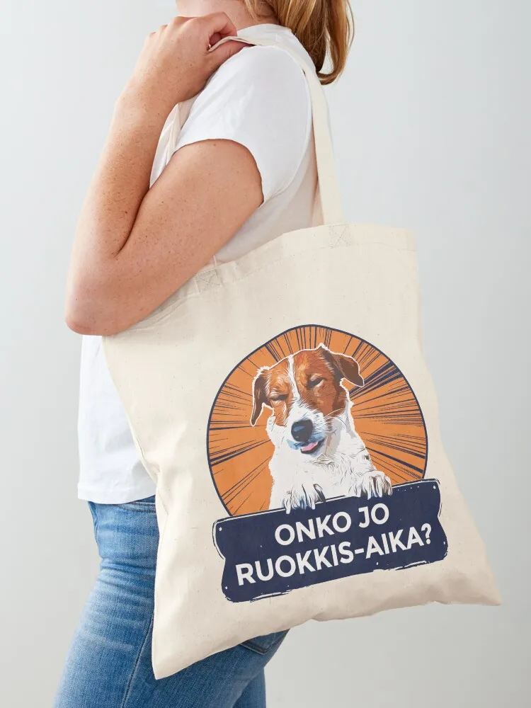 

Onko jo ruokkis-aika Tote Bag tote bag men canvas bags Handbags women reusable shopping bags