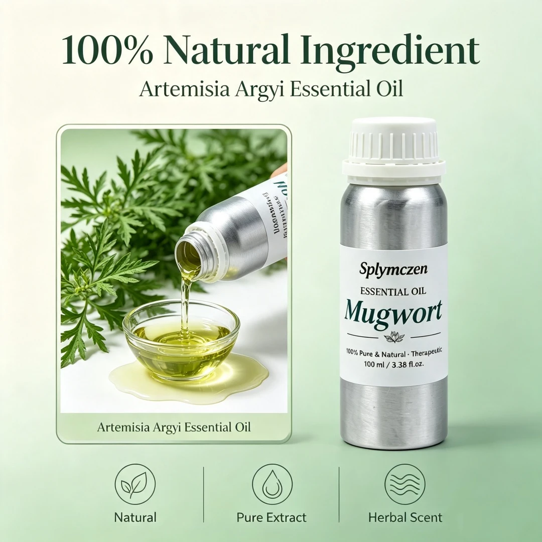 Premium Natural Mugwort Oil Pure Artemisia Argyi Herbal Extract Raw Material For Foot Bath Spa Indoor Fragrance Diffuser Relax