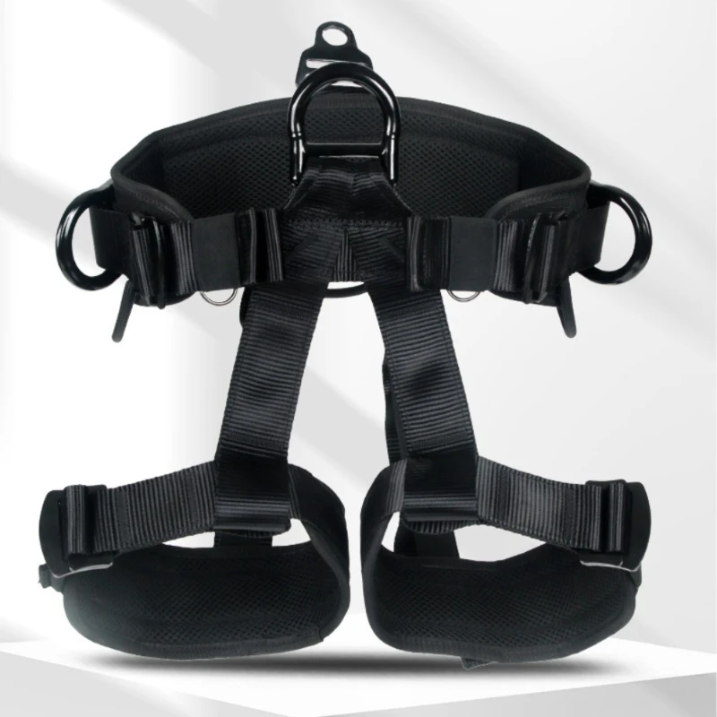 22KN Fire Rescue Safety Harness - Seat-Mounted Rappelling, Half-Body Safety Belt for Outdoor Rescue & Climbing