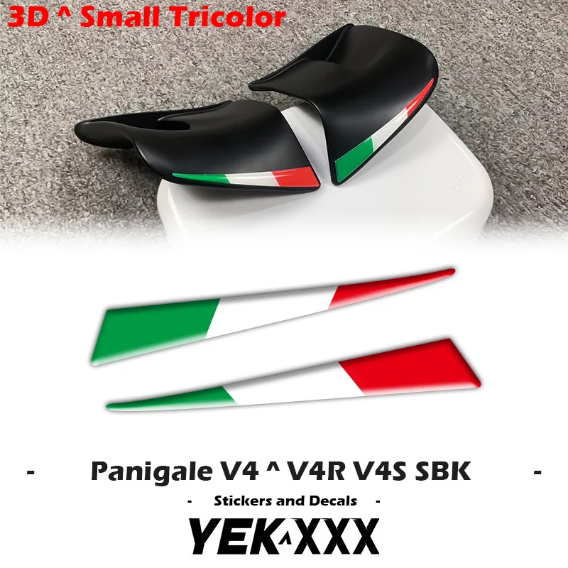 

For Ducati Supersport Panigale V4 V4S V4R SBK 2022 2023 2024 Italian Tricolor Flags for Wings 3D Winglet Flank Sticker Decal