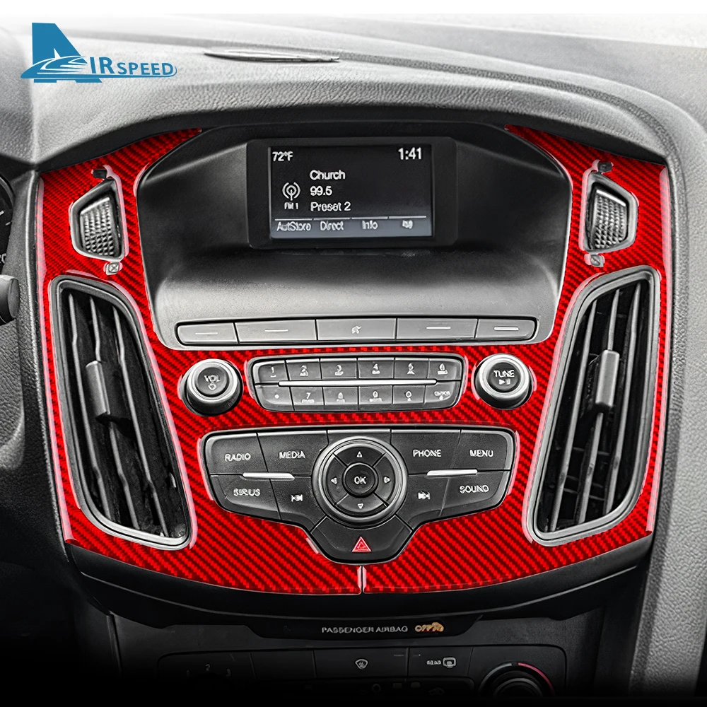 Real Soft Carbon Fiber Sticker For Ford Focus SE RS ST Ecoboost 2015 2016 2017 2018 LHD RHD Car Center Console Panel Accessories