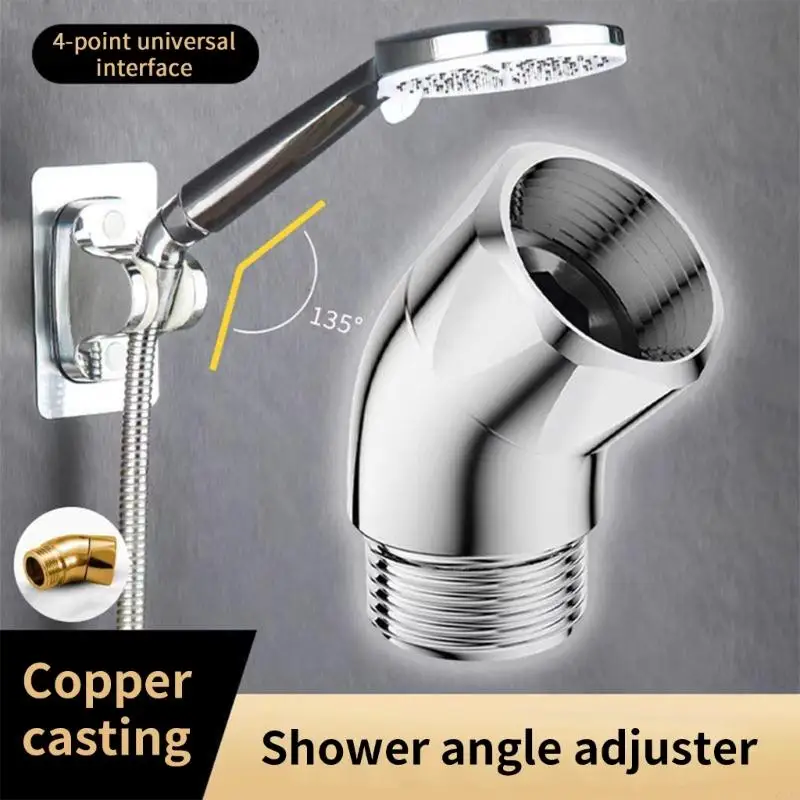 2Pcs 135 Degree Handheld Shower Head Elbow Adapter Shower Arm Adapter
