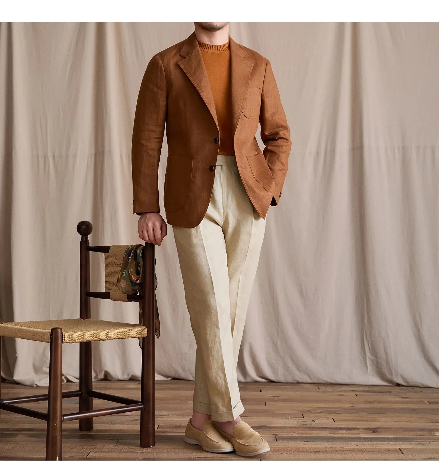 Summer  casual blazer, breathable and lightweight, commuter suit for men 2 Pieces Jacket and pants