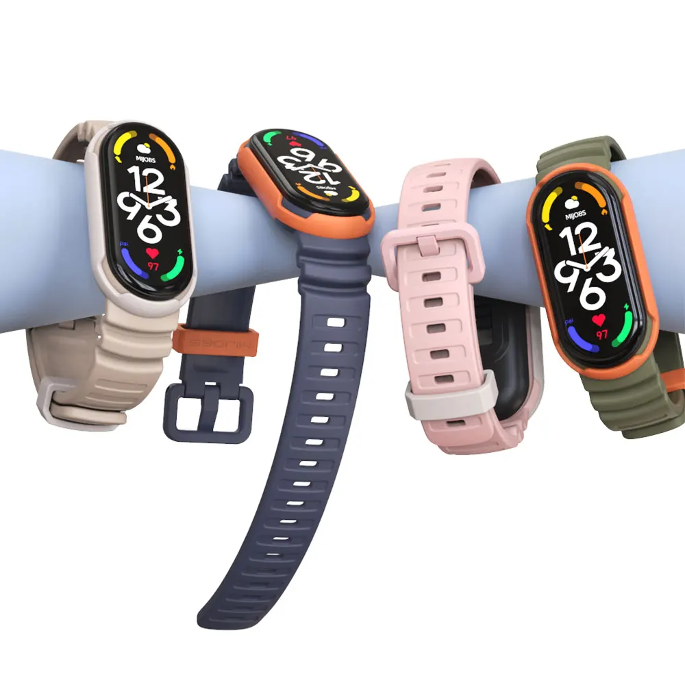Universal Wristband Two Tone Sport GS Wind Watch Strap For Mi Band 7 6 5 Strap For Xiaomi Mi Band 7 Wrist Strap Correa Watch NFC