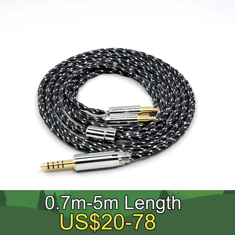 OCC Mixed OFC Twisting Nylon Earphone Cable For Audio Technica ATH-ADX5000 ATH-MSR7b 770H 990H A2DC Headphone LN008699