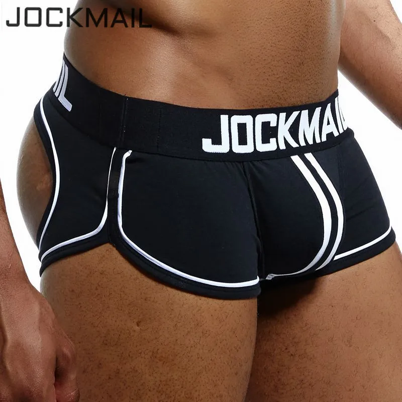 Мужское нижнее белье JOCKMAIL, дышащие хлопковые трусы-шорты с низкой талией, g-стринги