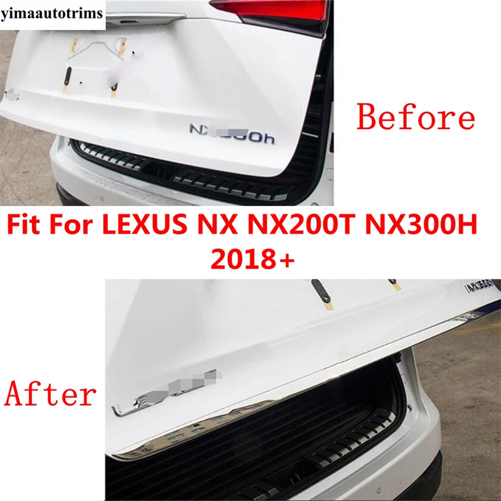 Rear Trunk Tail Gate Door Handle Molding Strip Decoration Cover Trim Stainless Accessories For LEXUS NX NX200T NX300H 2018 2019