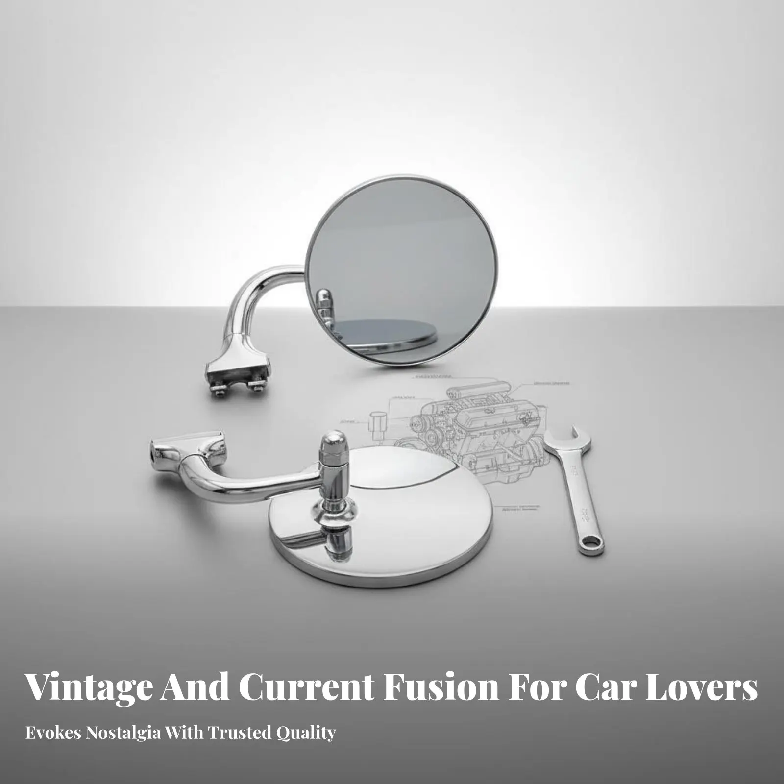 

Retro Car Mirror Stainless Steel Vintage Car Side Mirror Automotive Part for Performance Rod Builders