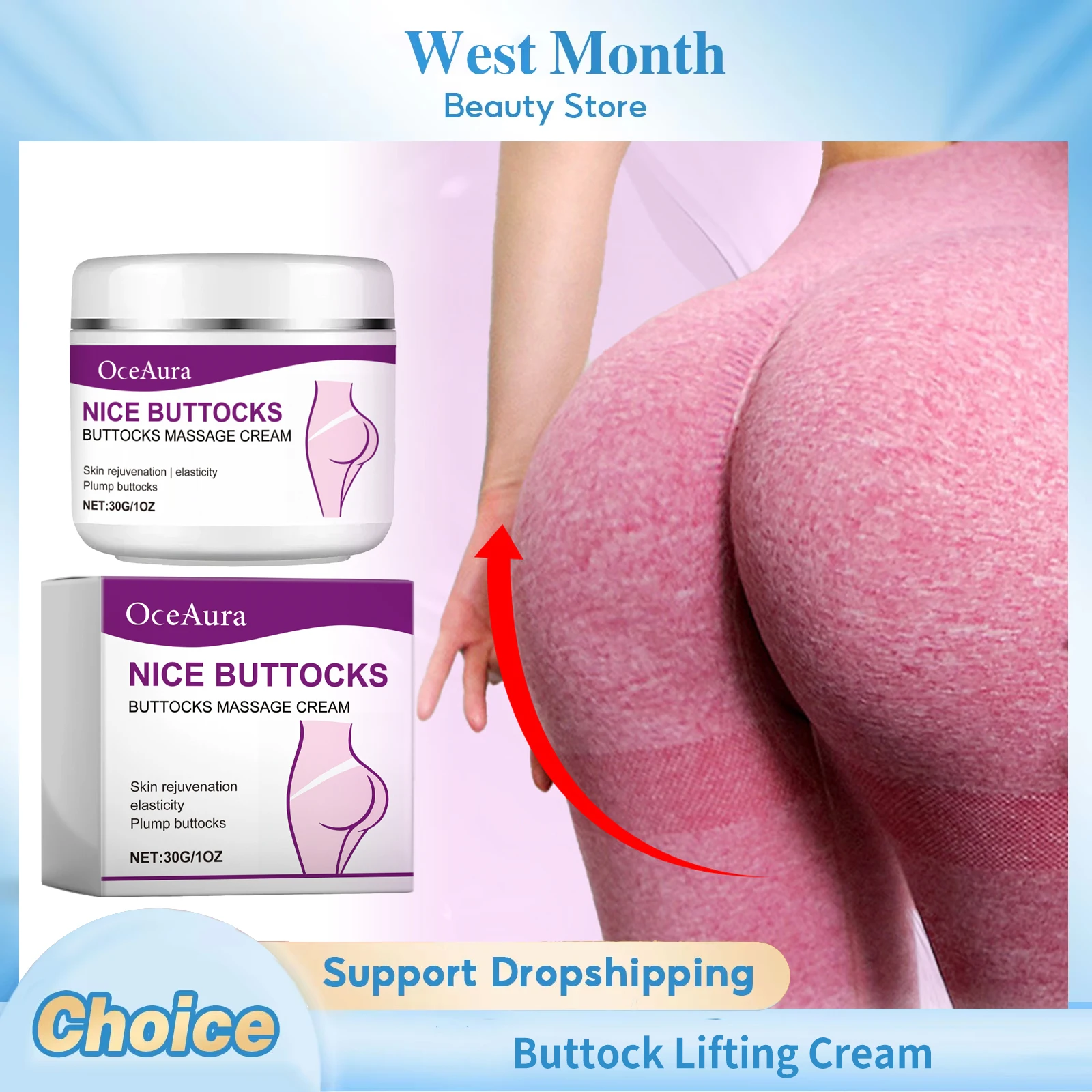 Buttock Lifting Cream Improve Sagging Firming Hip Lift Up Butt Enlargement Shaping Nourishing Smoothing Buttock Plumping Cream