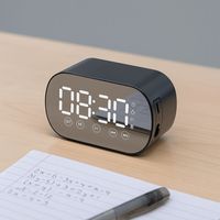 Rechargeable LED Digital Alarm Clock HD Mirror Display Portable Alarm Clock Wireless Bluetooth Bluetooth Speaker Office