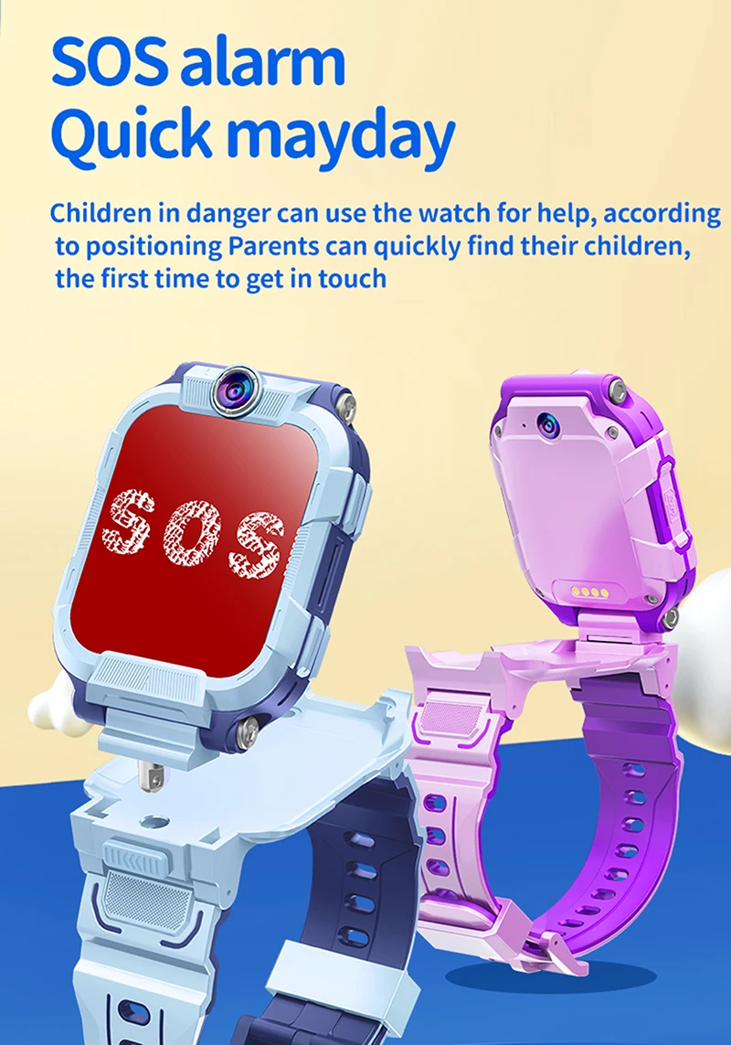 4G Kids Smart Watch SOS Call LBS Tracker Location Sim Card Kid Watch Camera Voice Chat IP67 Waterproof Smartwatch For Children