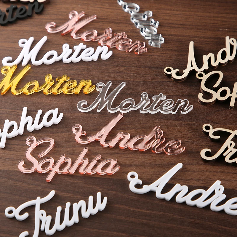 20Christmas Stocking Wood Name Tags Personalized Wedding place card Custom Name Charms Party Cut Place Cards Name tags 3