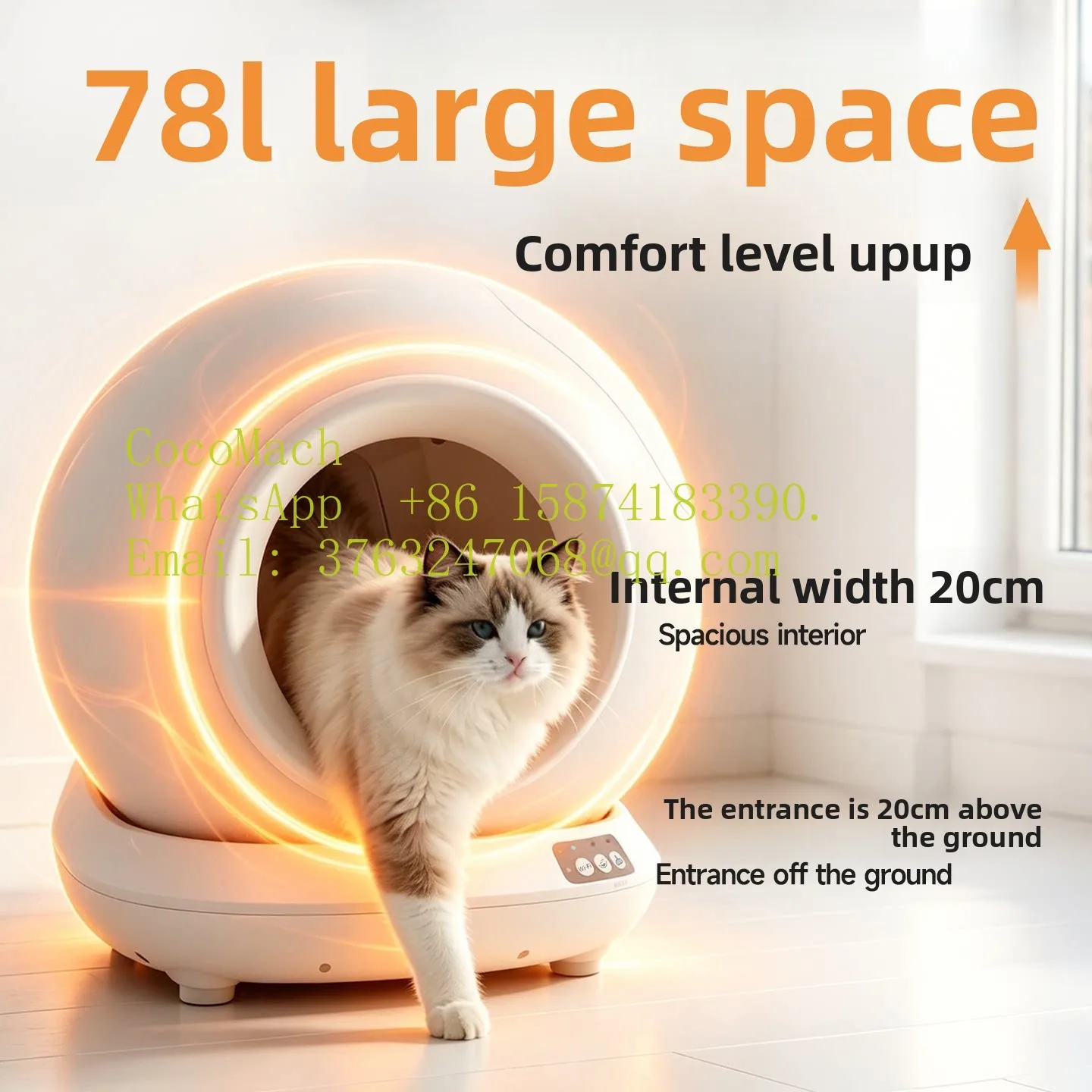 Intelligent cat litter box, automatic cat toilet, fully enclosed, smelly oversized, electric WIFI remote control, closed type