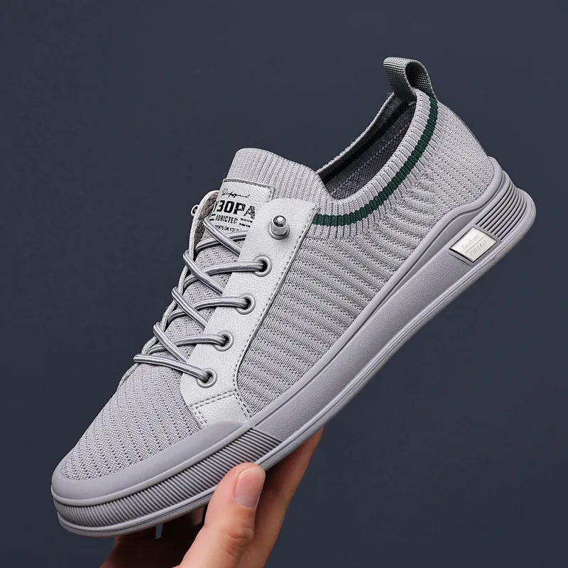 Summer Men's Shoes Spring Autumn Breathable Flying Woven Shoes Breathable Odor-resistant Shoes Thin and Trendy Soft Sole Sneaker