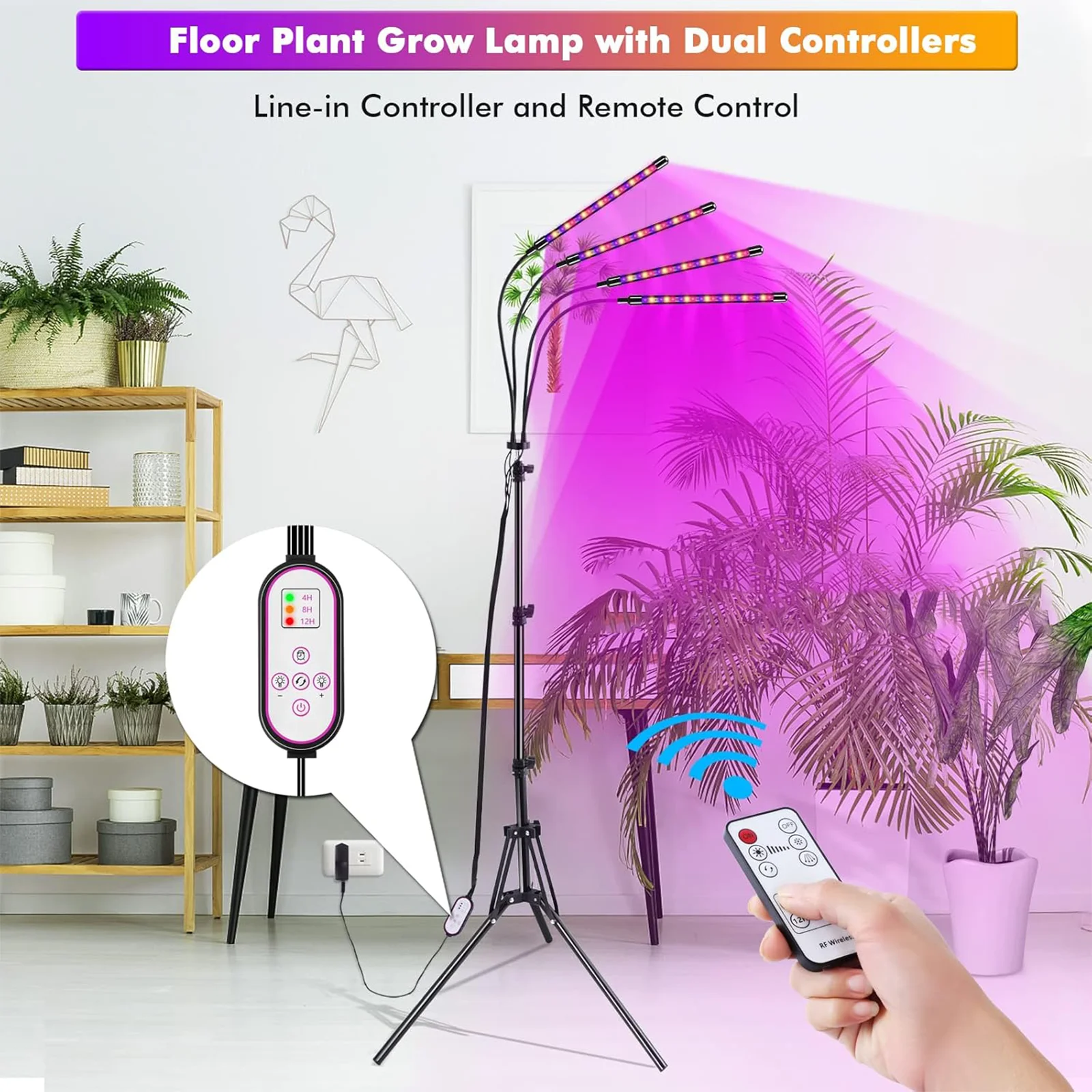 

Grow Lights Stand for Indoor Plants Full Spectrum Plant Light for Indoor Growing,LED Growth Floor Lamp for Large Plant Seedling