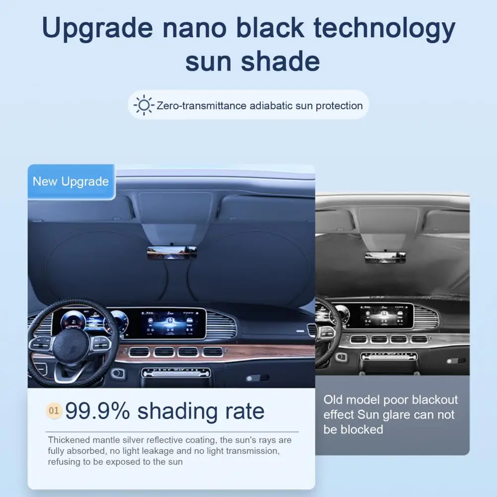 Car Sunshade  Practical Foldable Good Coverage  Summer Car Windshield Cover Sun Shade Visor Protector Auto Accessories