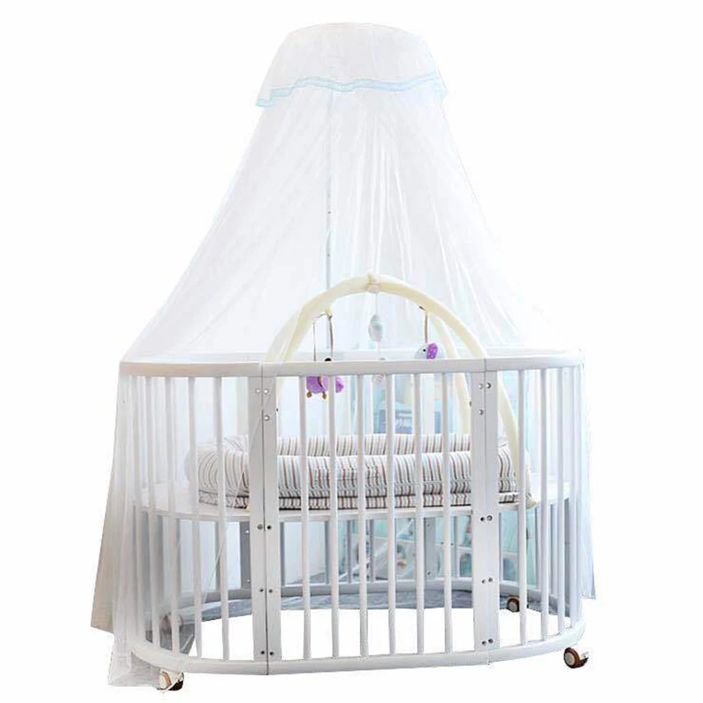 Crib, canopy, bed, curtain, hanging mosquito net, girls' bed