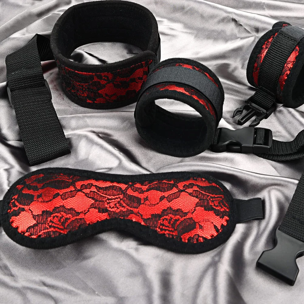 Bondage Restraints Sex BDSM Kit Adult Sex Handcuffs Restraint Straps Eye Mask for Couples Sex Bondage Wrists Cuffs Sex Games