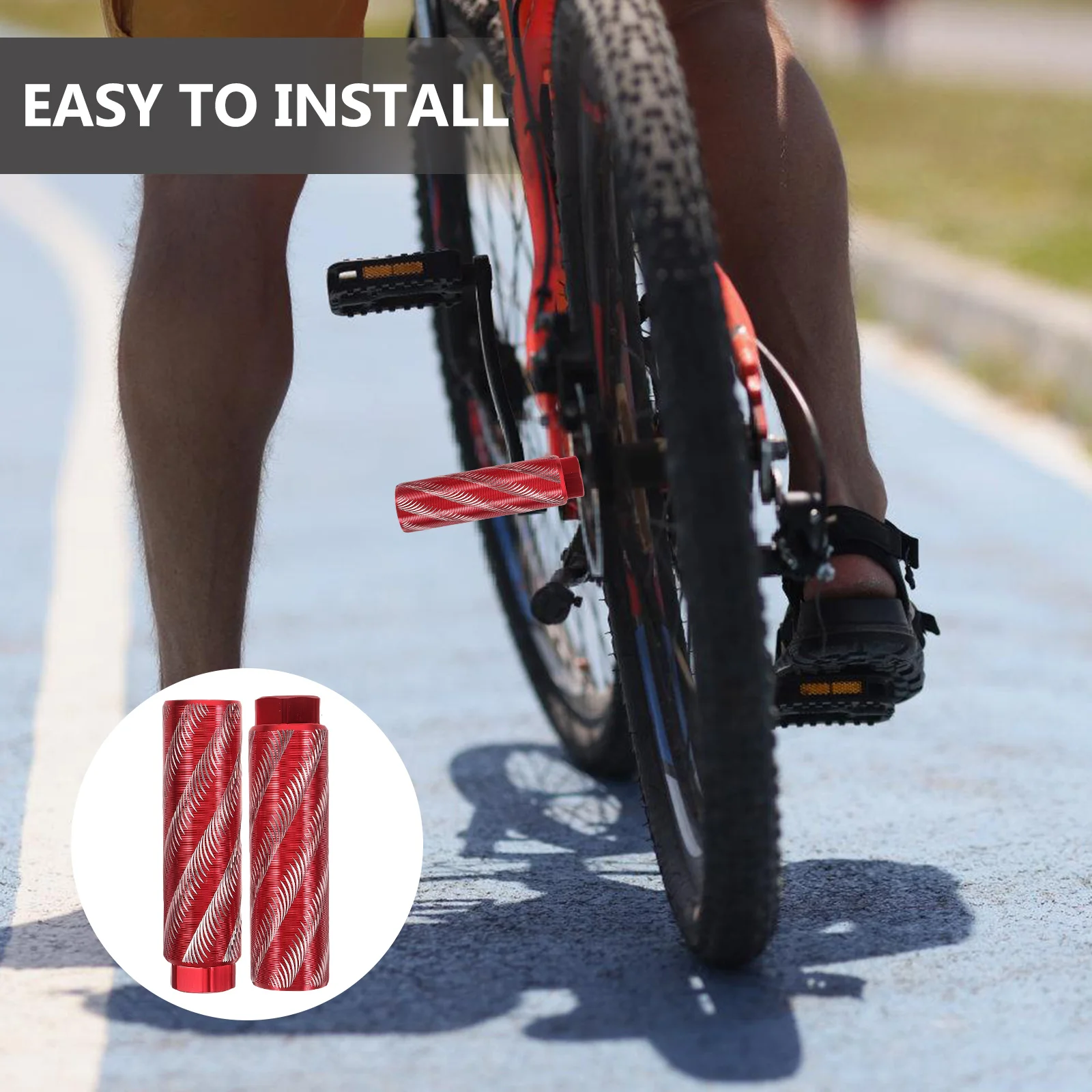 

Rear Seat 1 Pair Red Short Durable Aluminum Pegs Wear Resistant Suitable Mountain Bike Portable Cycling Peg Accessories