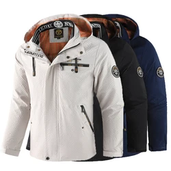 Men's Outdoor Sports Hooded Windproof Jacket Waterproof Rain Coat Casual Softshell Jacket with Multiple Pocket For Outdoor